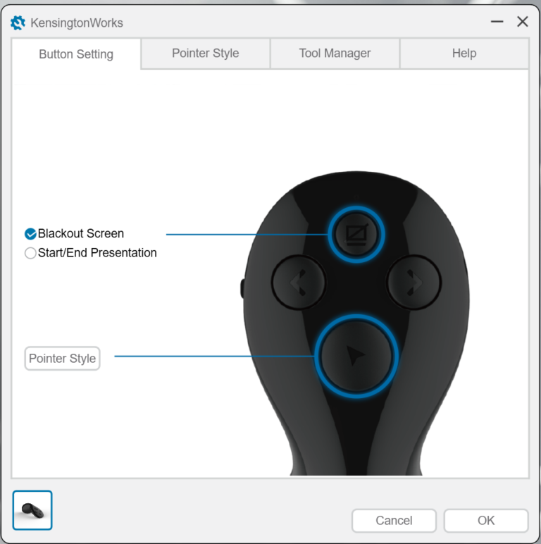 screenshot of virtual presentation customization software