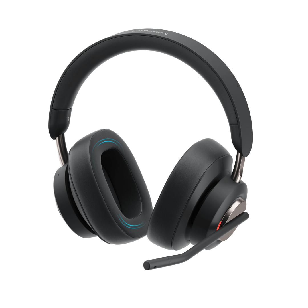 Kensington H3000 Bluetooth Over-ear-headset med upptagetlamporna tända
                                