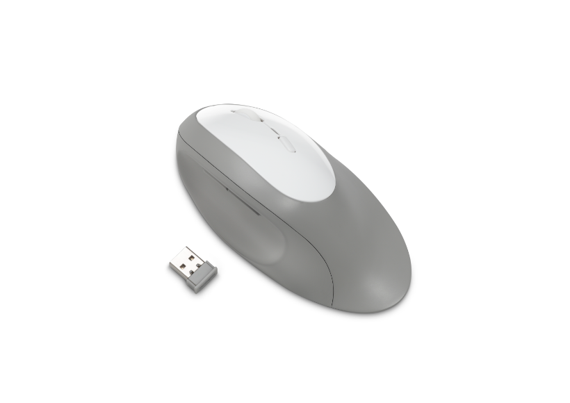 Pro Fit® Ergo Wireless Mouse-Gray on white background