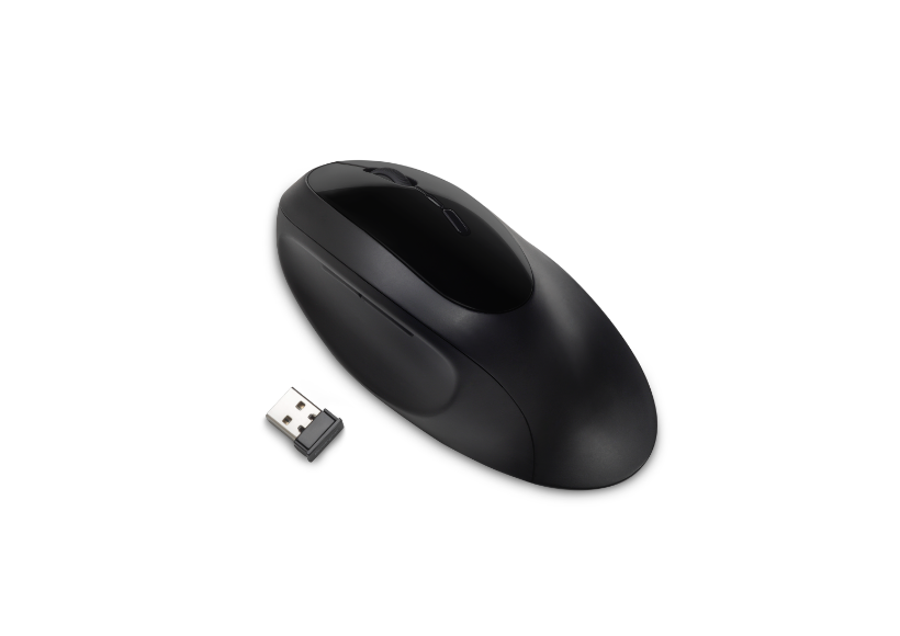 Pro Fit® Ergo Wireless Mouse-Black on white background