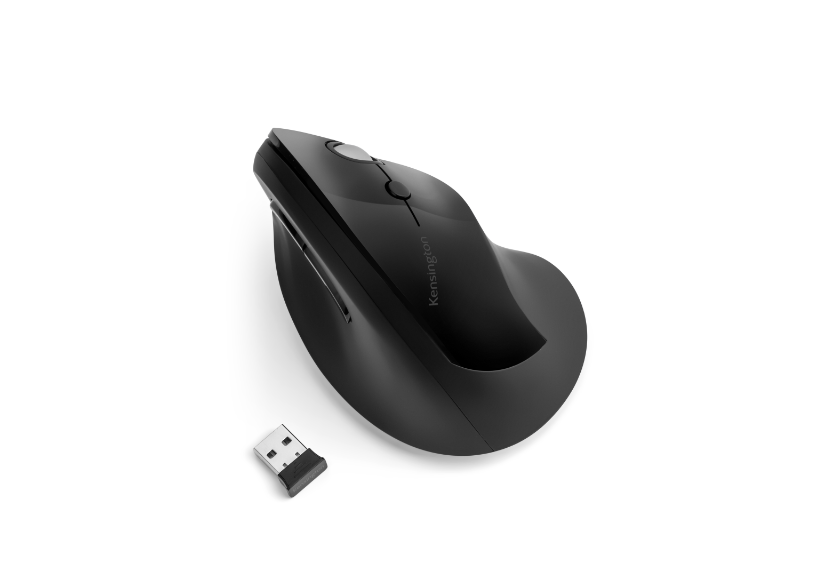 Pro Fit® Ergo Vertical Wireless Mouse-Black on white background