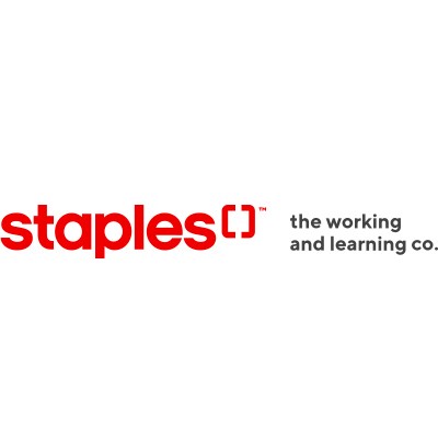 Staples logo with tagline the working and learning company