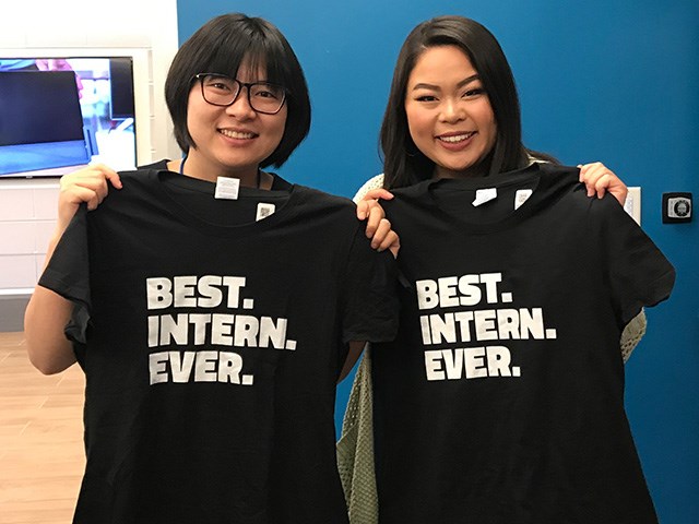 Kensington interns with t-shirts saying Best Intern Ever