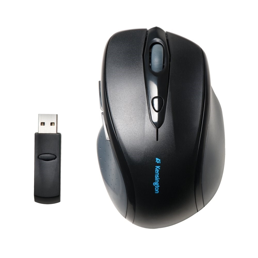 The Kensington Pro Fit® Full-Size Wireless Mouse with the USB connector