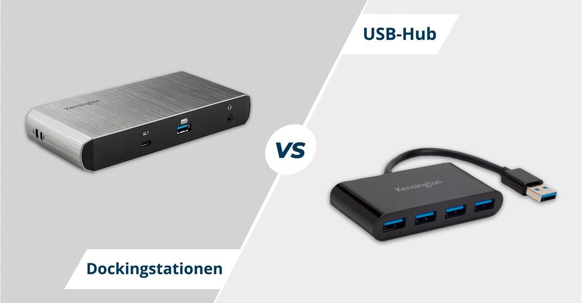 bild einer dockingstationen und eines usb-hubs auf grauem hintergrund