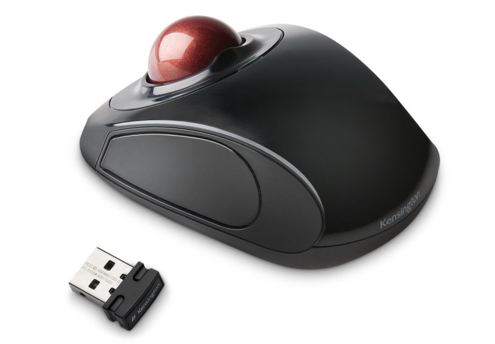 A Kensington Orbit® Wireless Mobile Trackball