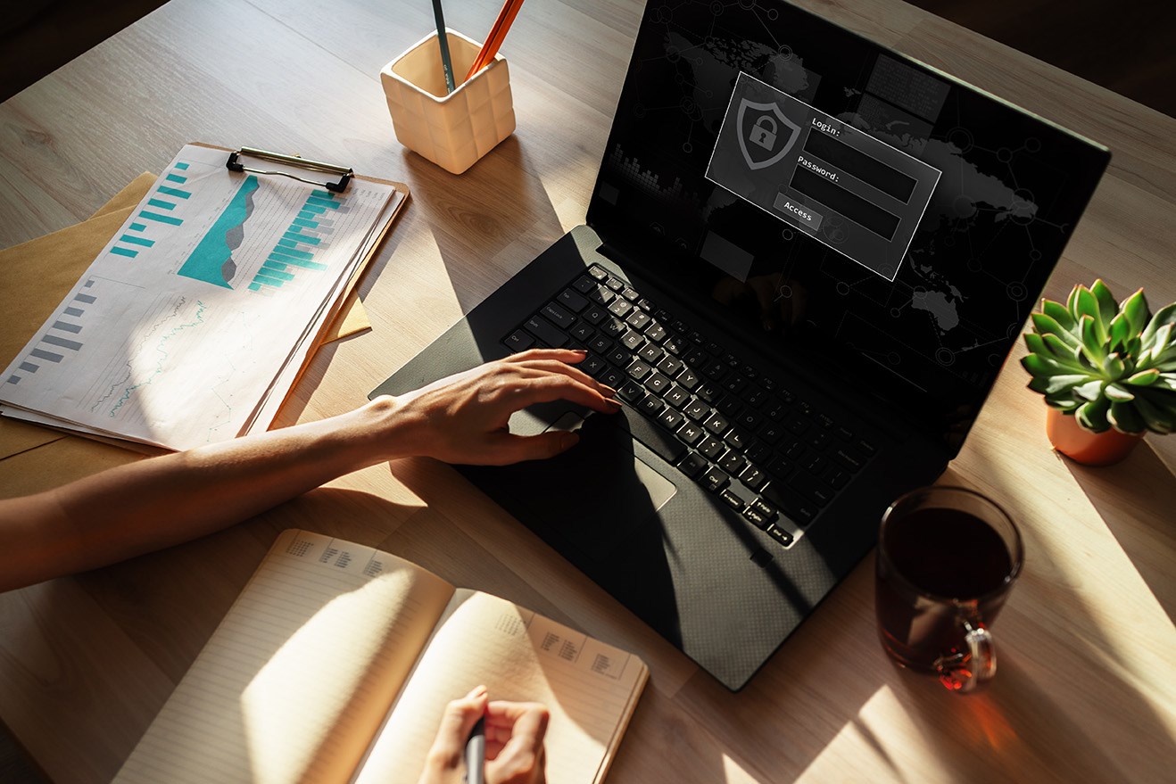 Person working on laptop