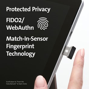 VeriMark fingerprint scanner in use on tablet
