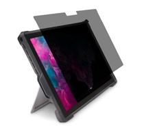 A Kensington privacy screen attached to a Microsoft Surface tablet
