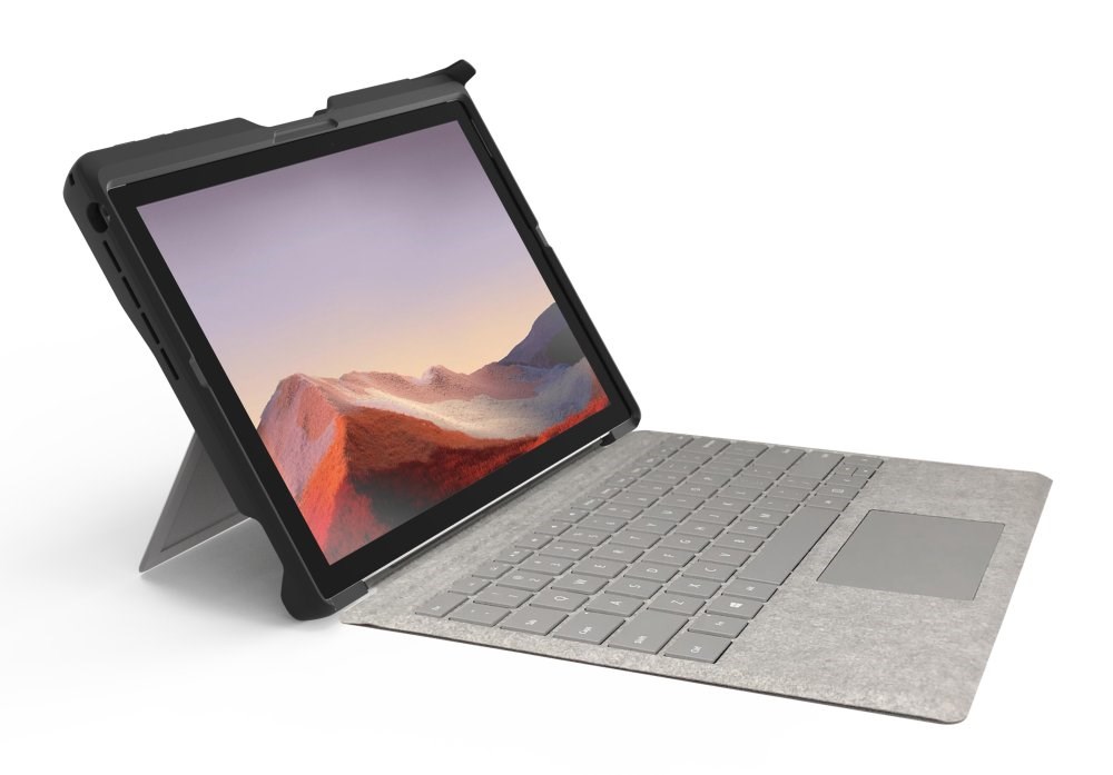 A Surface Pro tablet with a Kensington BlackBelt™ 2nd Degree Rugged Case for Surface™ Pro