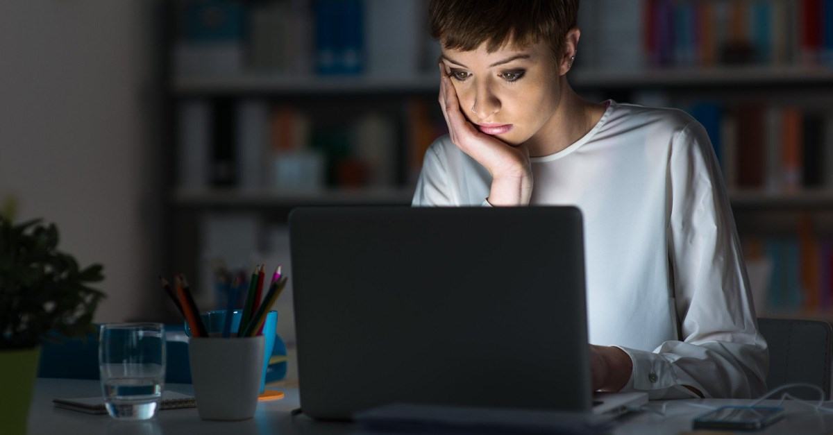 Woman working at a laptop