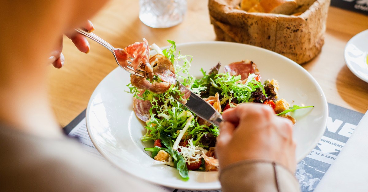 Person having lunch