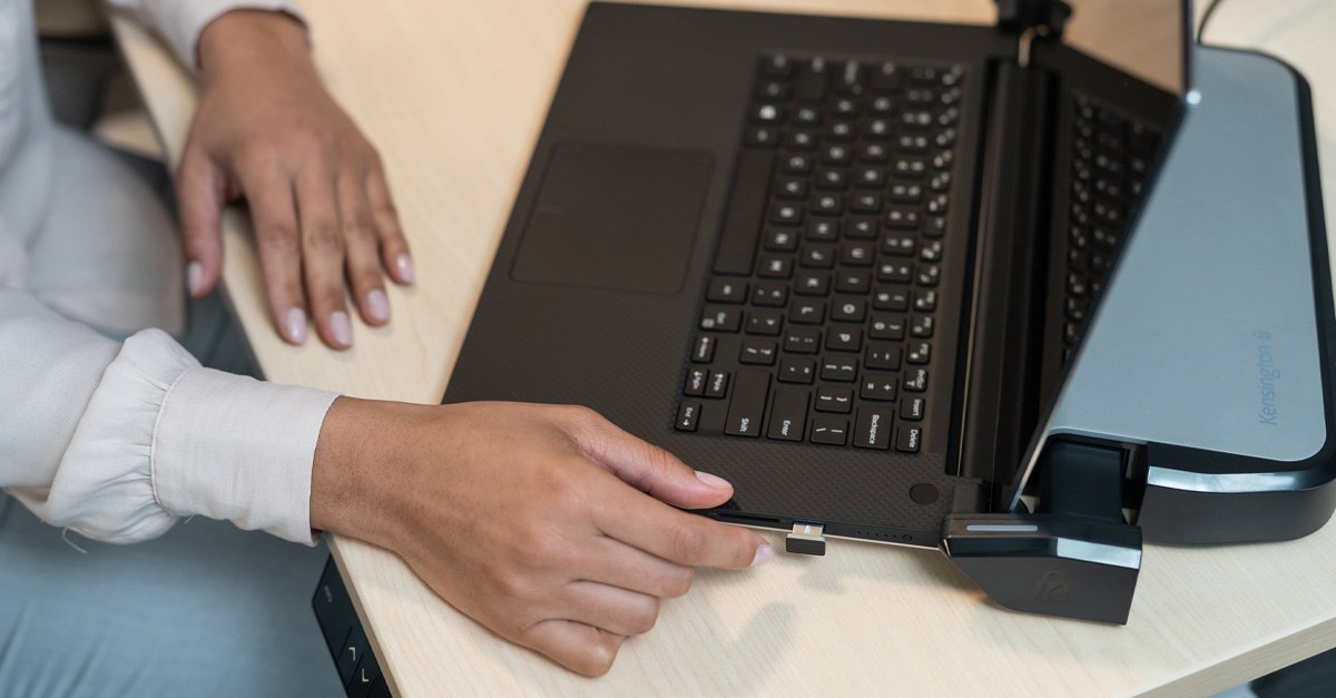 Person working on a laptop