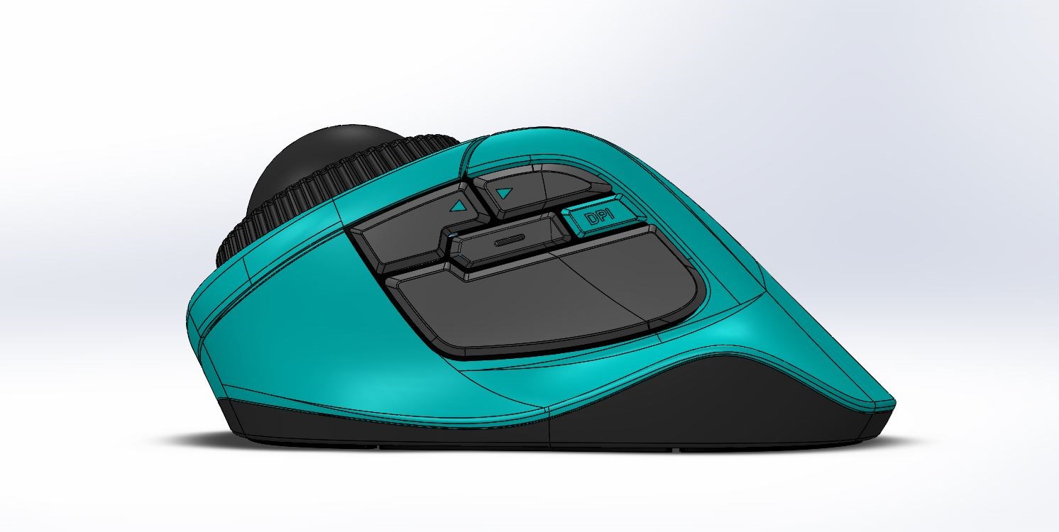 Side view of the Kensington Orbit Fusion trackball mouse