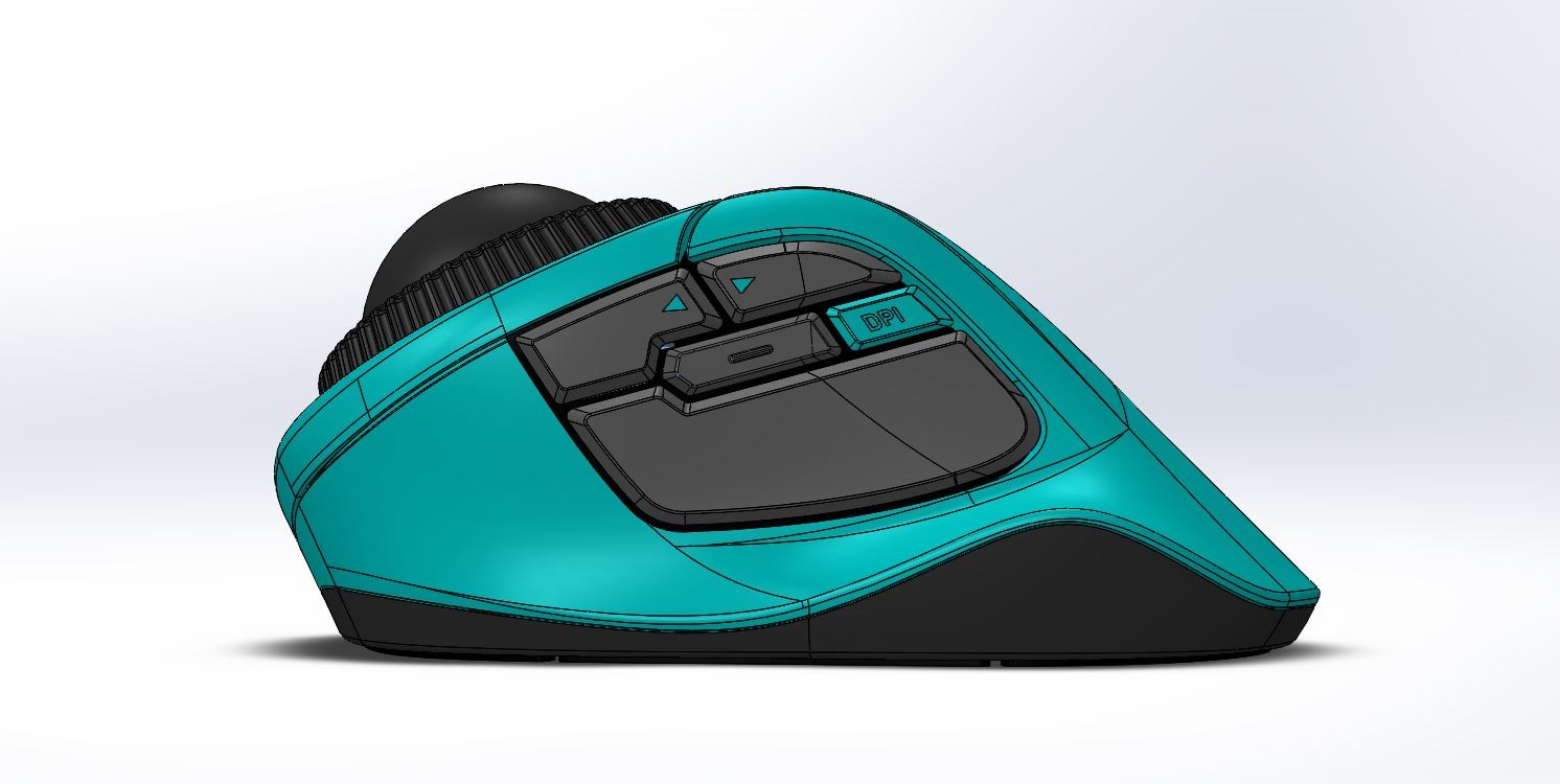 Sideview of the Kensington Orbit Fusion trackball