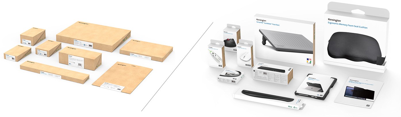 Layout of Kensington's sustainable packaging