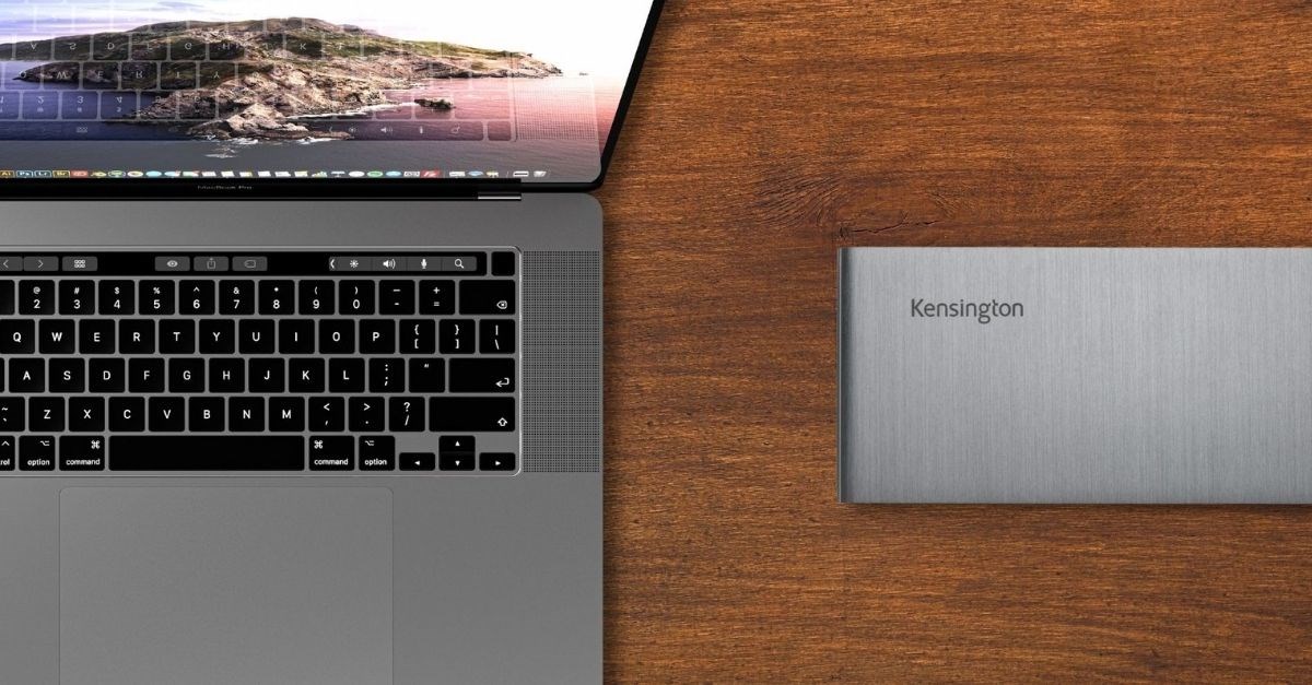 Macbook Pro on Desk with Kensington Docking Station