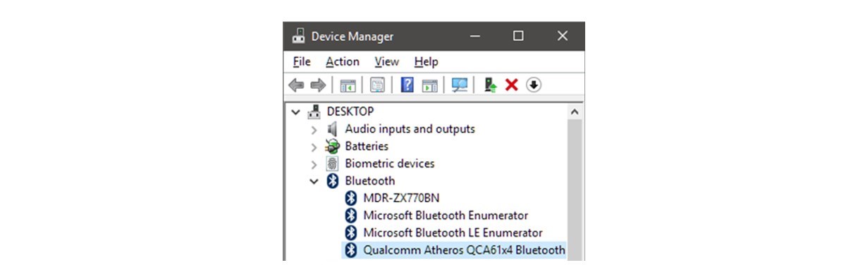 Wanneer het venster voor apparaatbeheer wordt geopend, vouwt u het item Bluetooth uit. Klik vervolgens met de rechtermuisknop op de het Bluetooth-apparaat en selecteer Eigenschappen.