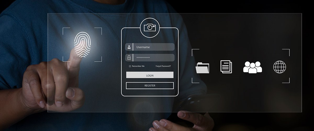 Access filter with username and password that is automatically filled in with fingerprint.