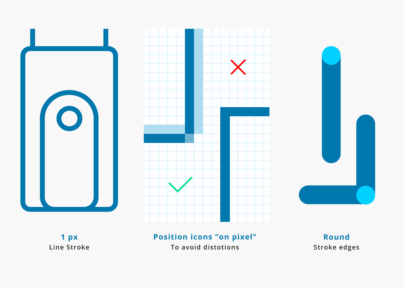 Pixel dimensions for icons.