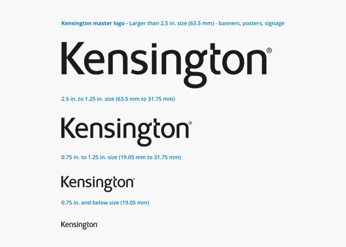 Explanation of Kensington registration mark sizing.