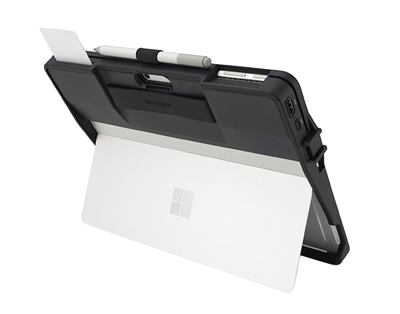 A black Kensington ergonomic keyboard and mouse set designed for comfort and wrist support.