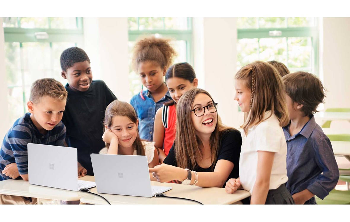 Kids working on their computers.