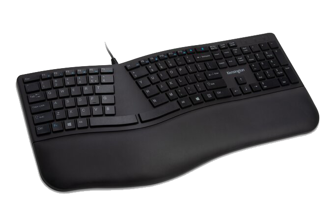 Pro Fit® Ergo Wired Keyboard on grey background