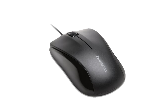 Kensington® Wired Three-Button Mouse for Life on grey background