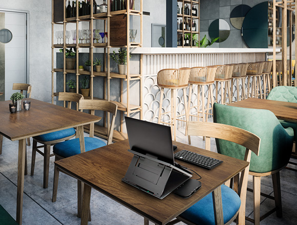 Remote work setup with Kensington products
