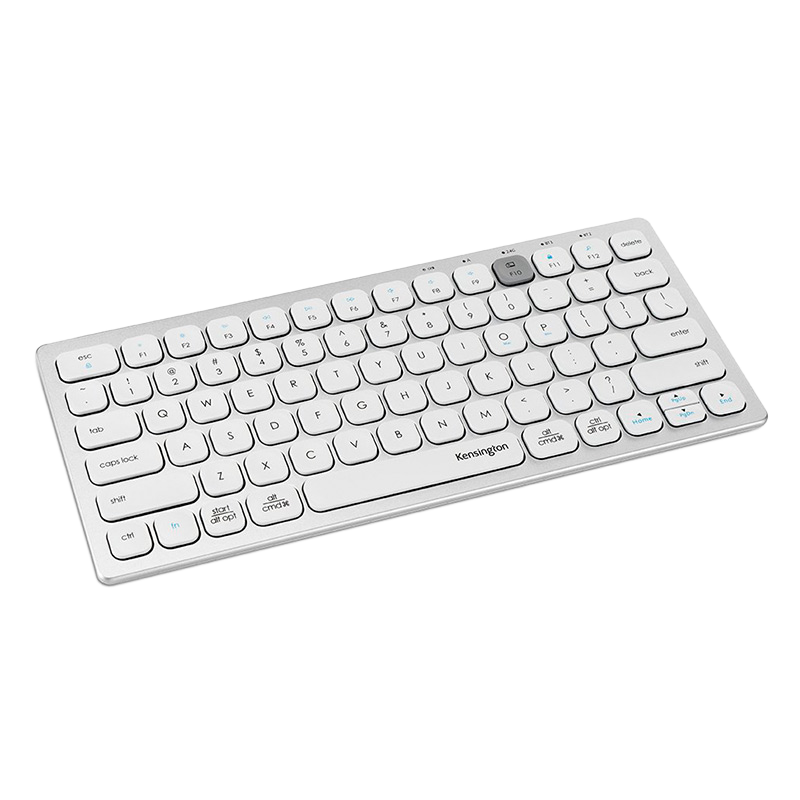 Multi-Device Dual Wireless Compact Keyboard on white background