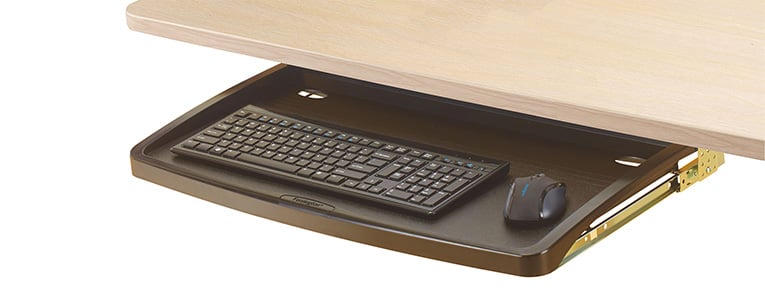 Tiroir à Clavier sous Le Bureau avec glissière - Plateau à Clavier en Bois  Noir/érable, Robuste, Facile à Nettoyer, Plates-Formes de tiroirs à Clavier