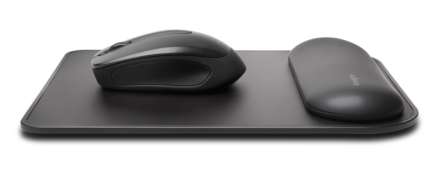 22701 497 x 77 x 34 mm Black Black Kensington Mouse Mat K55793EU & Height Adjustable Ergonomic Gel Keyboard Wrist Rest with Wrist Support Pad