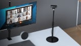 Professional desktop setup with Kensington A1010 Telescoping Desk Stand
                                        