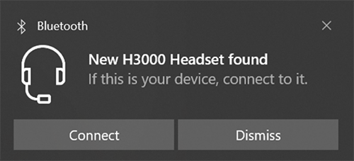 Skjermbilde av H3000 oppdaget av Bluetooth