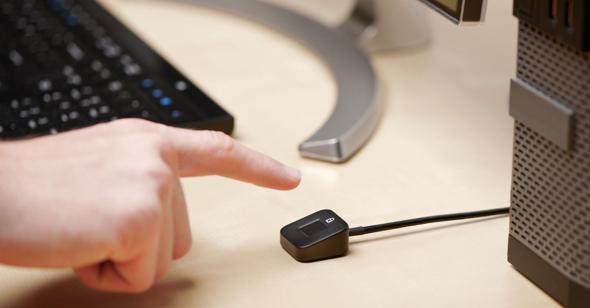 VeriMark™ Desktop Fingerprint Key on desk