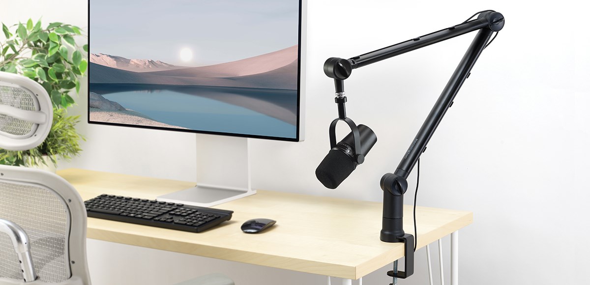 Kensington Boom Arm set on a home office desk