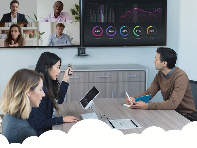 Meeting using SD7000 docking station and Kensington presenter