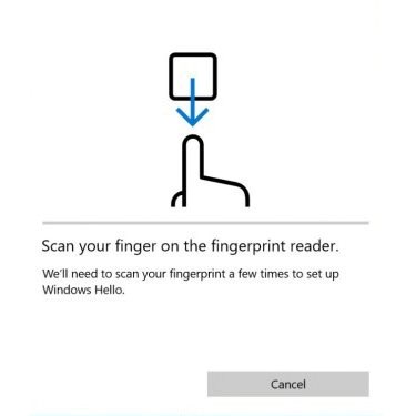 Windows 10 Fingerprint Registration step 6