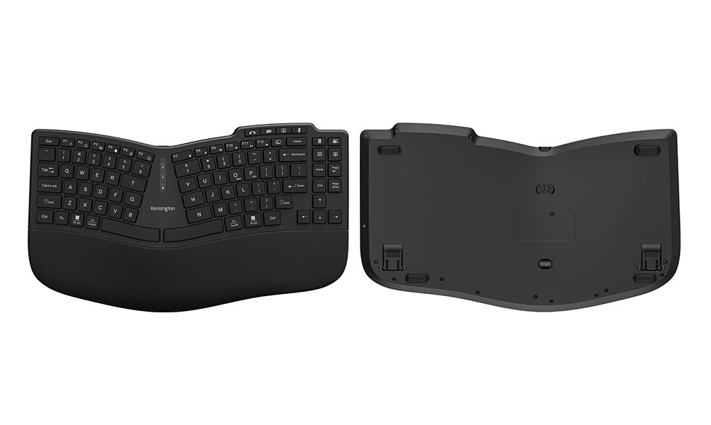 Pro Fit® Ergo KB675 EQ TKL Rechargeable Keyboard on white background.