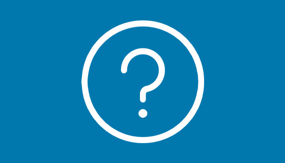 white question mark icon on blue background