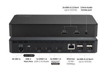 SD4760P docking station with USB, HDMI, Ethernet, and audio ports