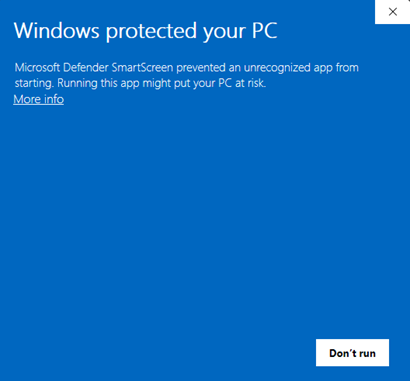 Mensaje de que Windows ha protegido su PC.