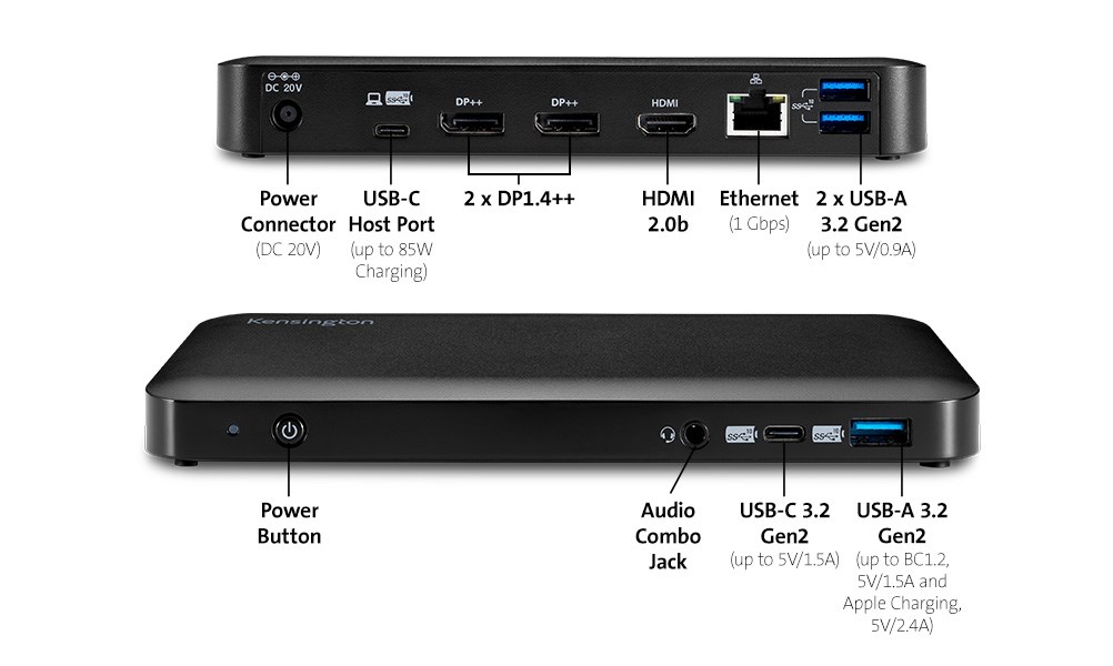 SD1650P docking station with port information