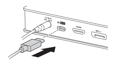 Connect the supplied USB-C host cable to the docking station screenshot