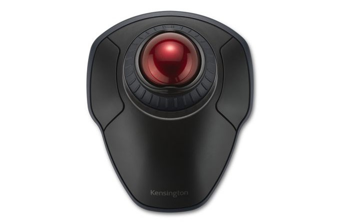Orbit® Wireless Trackball with Scroll Ring - Black on white background