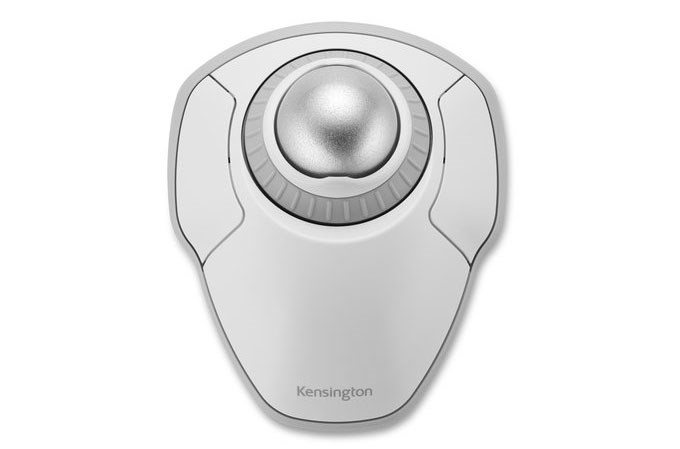 Orbit® Wireless Trackball with Scroll Ring - White on white background