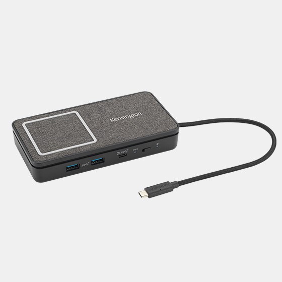 a Kensington's mobile docks, the UH1440P USB-C 5Gbps Dual Video Driverless Mobile Dock.