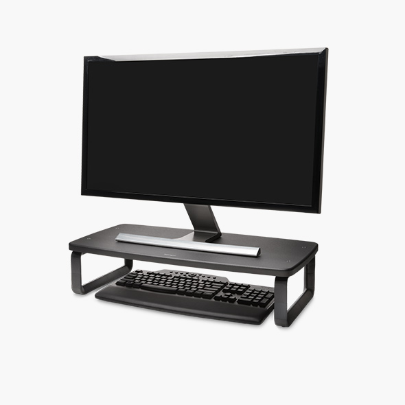 Ergonomiczne podstawki pod monitor Kensington SmartFit® o przekątnej do 27”.