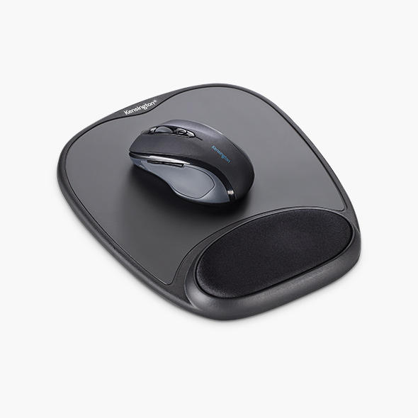 Ergonomische Mauspads und Handgelenkauflagen mit einer Nahaufnahme des Kensington Comfort Gel Mouse Pads.